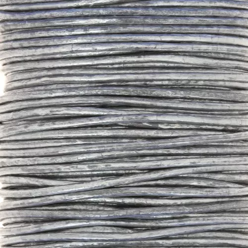 1.5mm European leather cord - Silver x1m