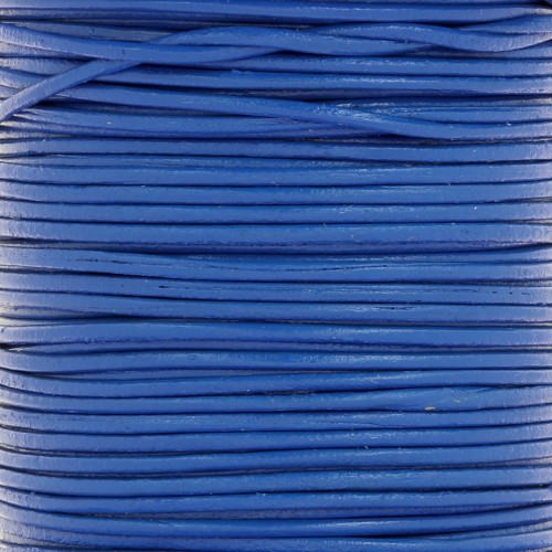 1mm European leather cord - Hard blue x1m