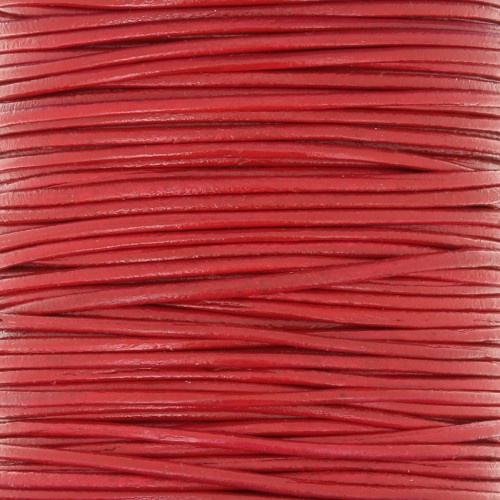 1mm European leather cord - Red x1m