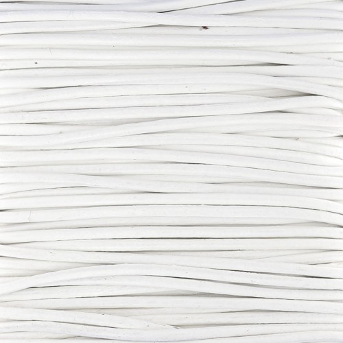1mm European leather cord - White x1m