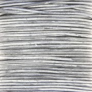 1mm European leather cord - Silver x1m