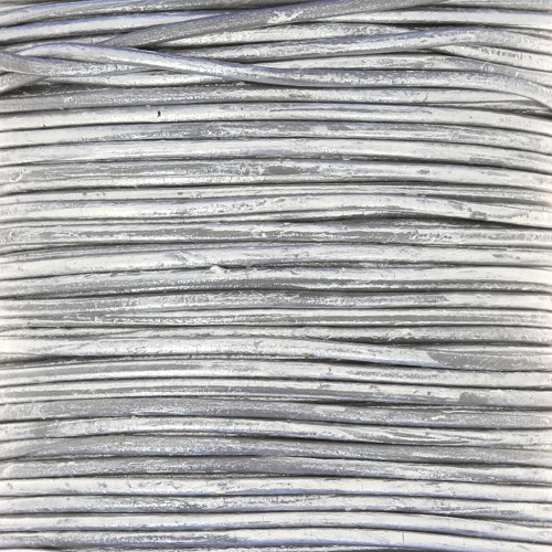 1mm European leather cord - Silver x1m