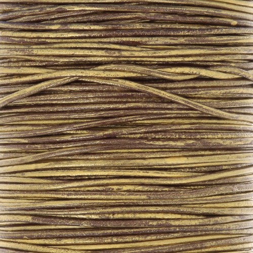 1mm European leather cord - Bronze x1m