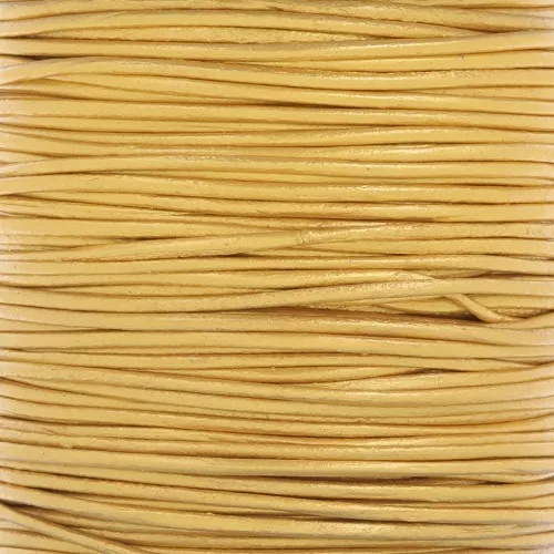 1mm European leather cord - Gold x1m