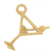 10x11mm Cocktail glass charm - Gold-plated 3 microns x1