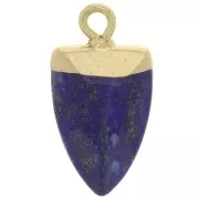 Pendant point 19x10 mm with imitation gemstone - Lapis lazuli - Gold x1