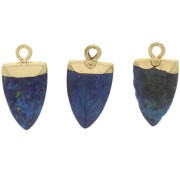 Pendant point 19x10 mm with imitation gemstone - Lapis lazuli - Gold x1