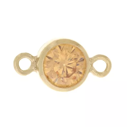 4.5mm round Zirconium oxide spacer - Champagne - Gold filled (gold laminate)