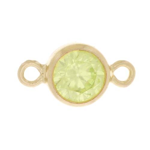 4.5 mm round Zirconium oxide spacer - Lime - Gold filled (laminated gold)
