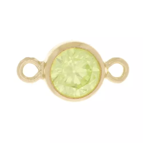4.5 mm round Zirconium oxide spacer - Lime - Gold filled (laminated gold)