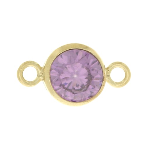 4.5mm round Zirconium oxide insert Lt Amethyst - Gold filled (laminated gold)