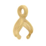 8x3mm Pendant clasp - bail - leaf pattern - 3-micron gold-plated x1