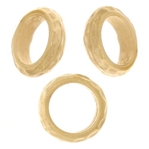 7x2mm Hammered roundel bead - Gold-plated 3 microns x1