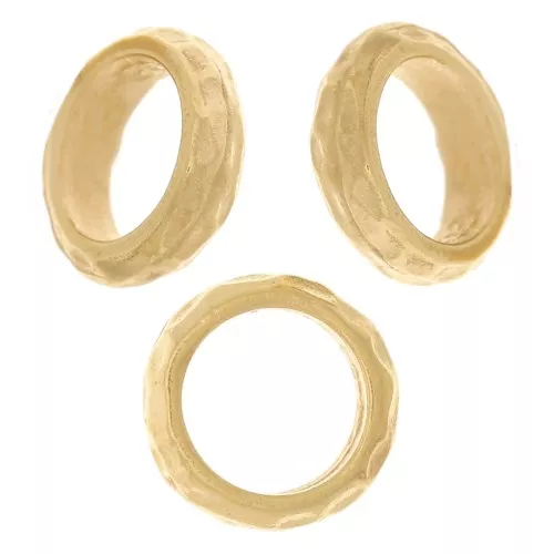 7x2mm Hammered roundel bead - Gold-plated 3 microns x1
