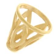 11mm openwork cone bead - 3-micron gold-plated x1|raw }}