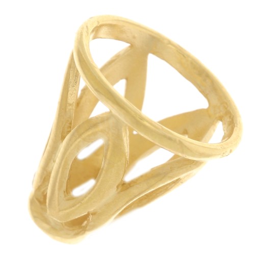 11mm openwork cone bead - 3-micron gold-plated x1