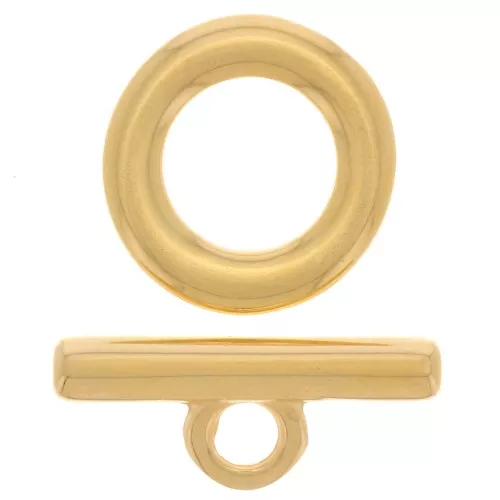 T clasp for bracelet or necklace - 15 mm - Fine gold plated x1