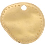 Round irregular charm 14x13 mm - Fine gold plated x1