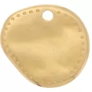 Round irregular charm 14x13 mm - Fine gold plated x1