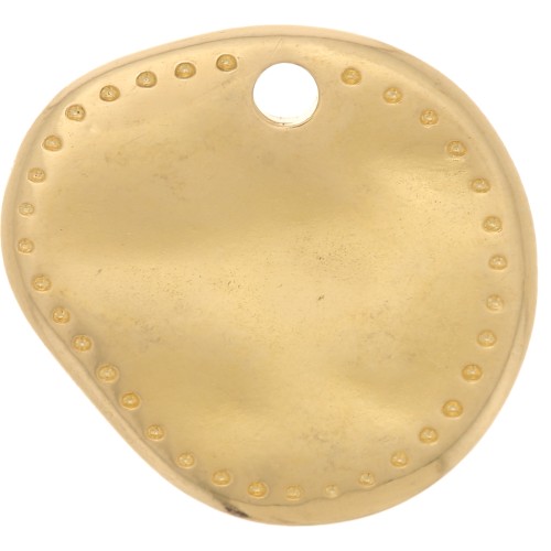 Round irregular charm 14x13 mm - Fine gold plated x1