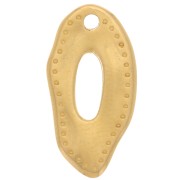Oval irregular charm 18x9 mm - Fine gold plated x1|raw }}