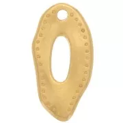 Oval irregular charm 18x9 mm - Fine gold plated x1