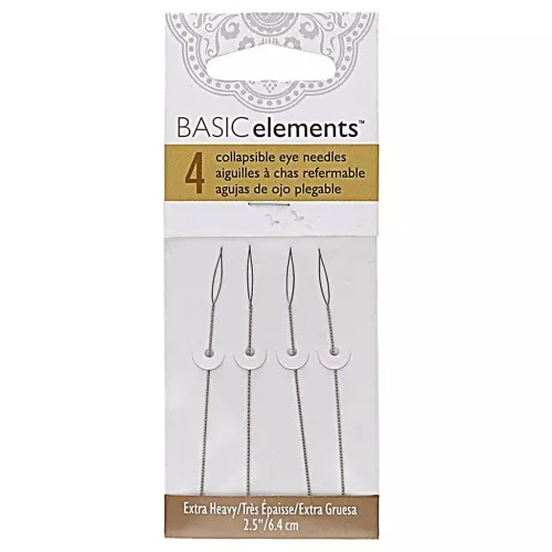 0.60mm Extra thick needles with reformable eye - Beadsmith x4