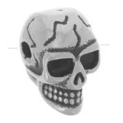 Skull and crossbones bead 13x9 mm - 304L stainless steel x1