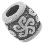 9.5mm 304L stainless steel large hole tube Bead - sun pattern x1