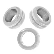 Large-hole rondelle beads, 6.5x3 mm - 304L stainless steel x5