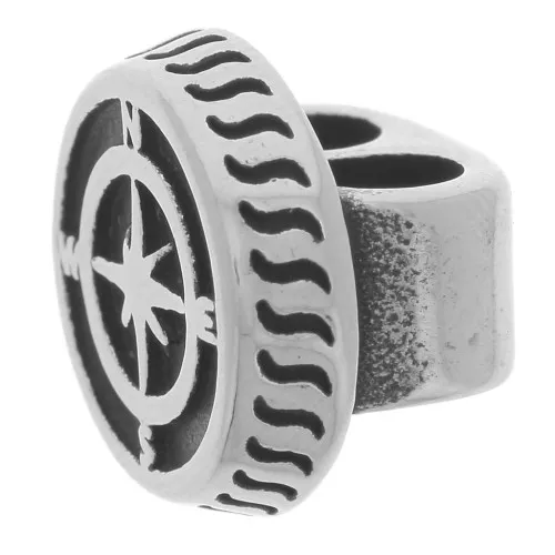 11x15mm 304L stainless steel Double compass slider bead for 4.5mm cords x1