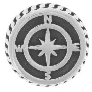 11x15mm 304L stainless steel Double compass slider bead for 4.5mm cords x1