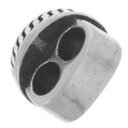 11x15mm 304L stainless steel Double compass slider bead for 4.5mm cords x1