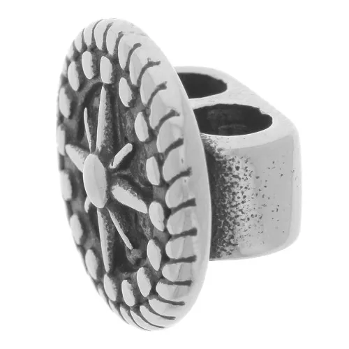 11x18mm 304L stainless steel Double slider bead for 4.5mm cords x1