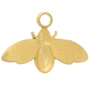 7x10mm 304L stainless steel Mini bee charm in epoxy resin - Gold x1