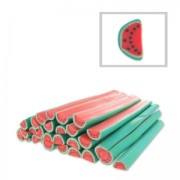 Polymer clay cane 5x50mm half -watermelone|raw }}