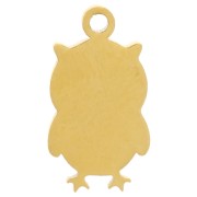 12x6.5mm Stainless steel 316L Owl charm in epoxy resin - Gold x1