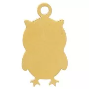 12x6.5mm Stainless steel 316L Owl charm in epoxy resin - Gold x1