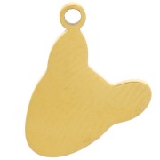 11x12mm Stainless steel 316L Dog head charm in epoxy resin - Gold x1
