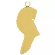 18x7mm 304L stainless steel parrot charm in epoxy resin - Gold x1