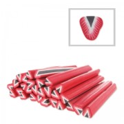 Polymer clay cane 5x50mm strawberry black heart|raw }}