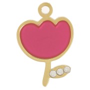 12x8mm Stainless steel 316L Tulip charm in epoxy resin - Gold x1