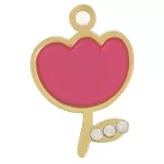 12x8mm Stainless steel 316L Tulip charm in epoxy resin - Gold x1