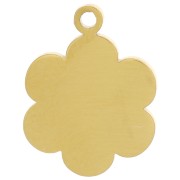 9.5mm 316L stainless steel epoxy resin flower charm - Gold - orange x1