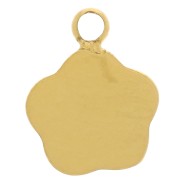 7mm 304L stainless steel flower charm with zirconium oxide - Gold x1