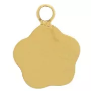 7mm 304L stainless steel flower charm with zirconium oxide - Gold x1