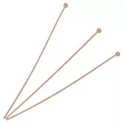 Ball head pin 52x0.6mm rose gold tone x10