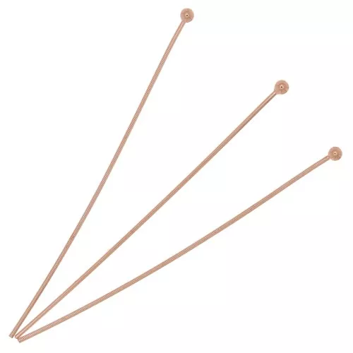Ball head pin 52x0.6mm rose gold tone x10