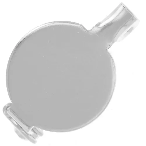 Brooch base with 13mm flat back plate - Silver Tone x1
