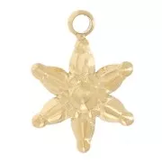 10x7mm Stainless steel 304L Worked star charm - Gold x1